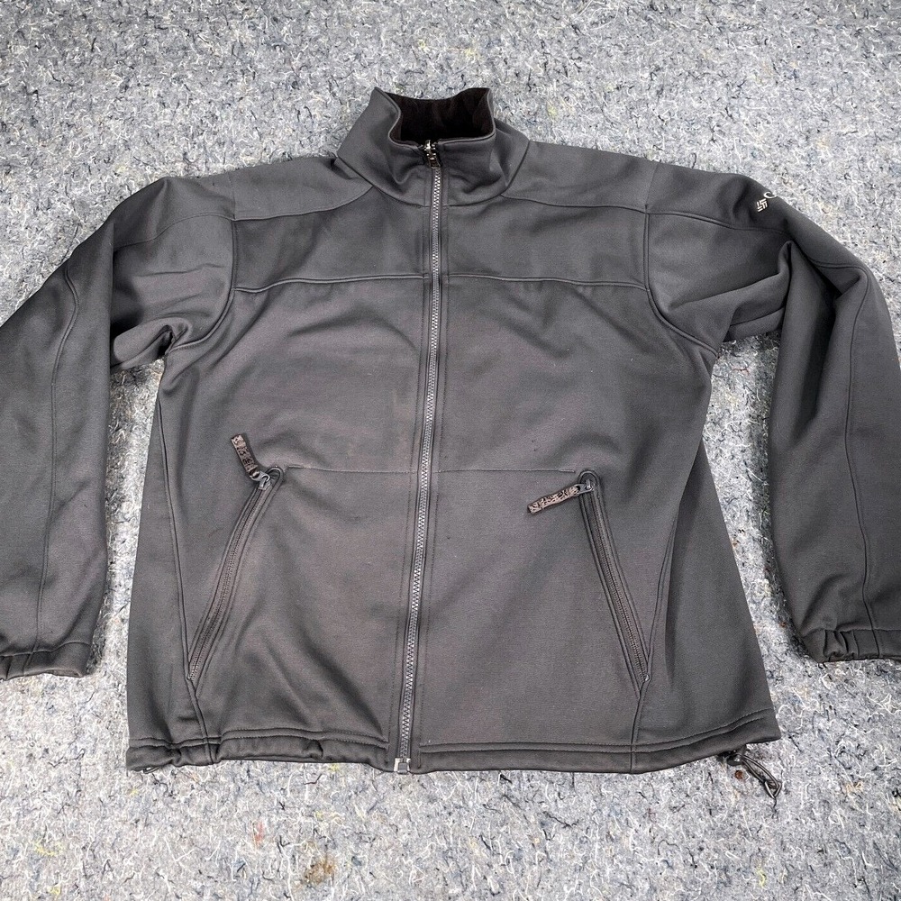 Columbia Jacket Adult M Gray Soft Shell Full Zip Interchange Core Tech Men's Ski